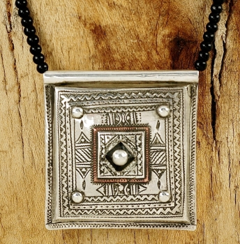 Schönes Tuareg Amulett aus Silber mit Kupfer - Cri Cri